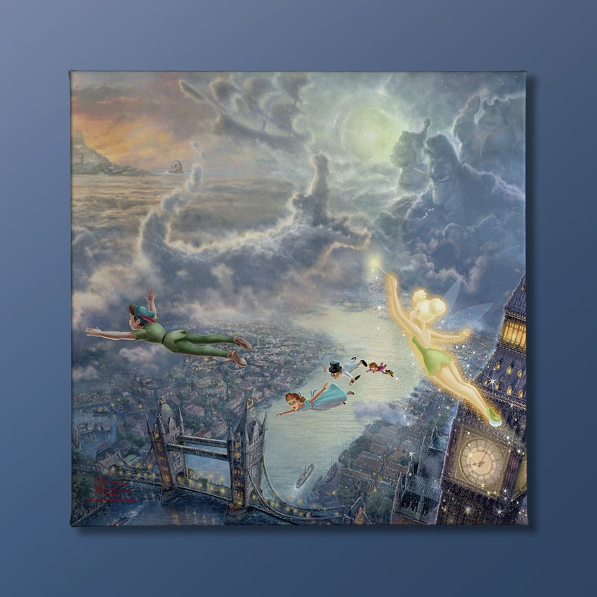 アートパネル　ロバート・ティニー Tinker Bell and Peter Pan Fly to Never Land Art Print by Art Brand