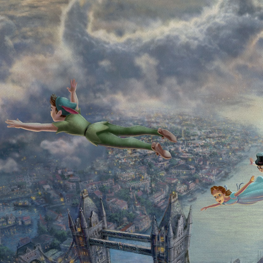 Disney Tinker Bell and Peter Pan Fly to Never Land Art Print  View 3