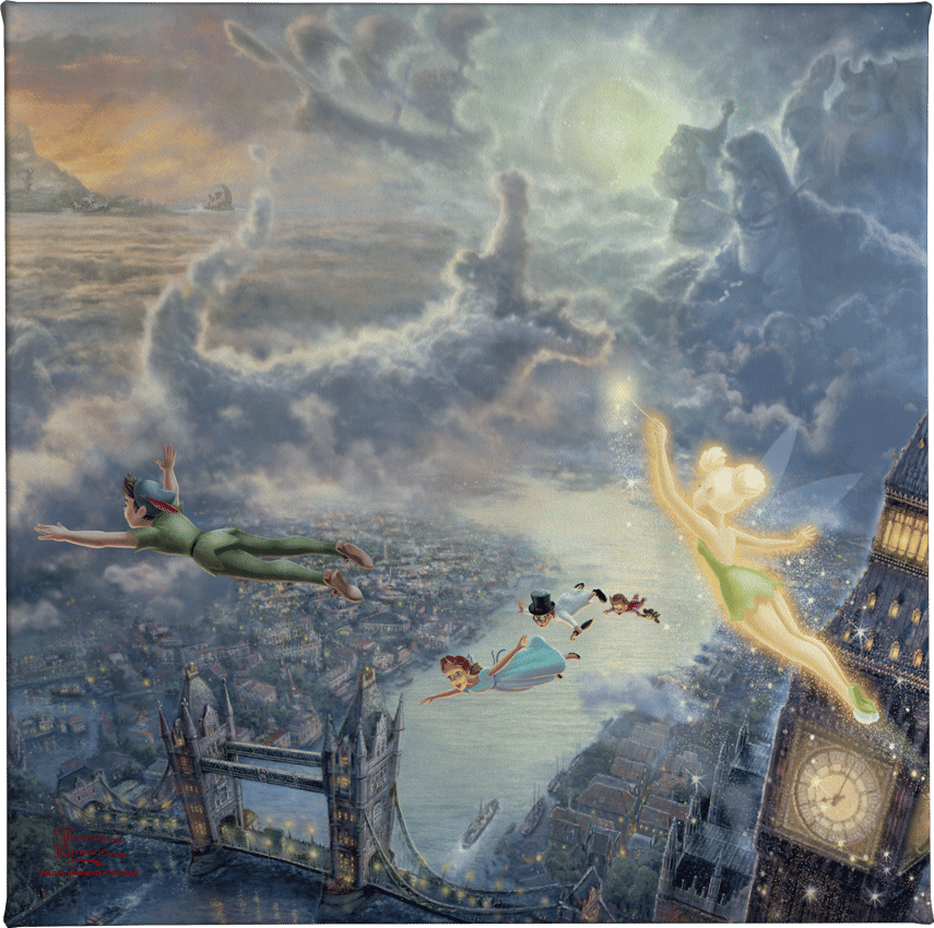 Disney Tinker Bell and Peter Pan Fly to Never Land Art Print  View 6