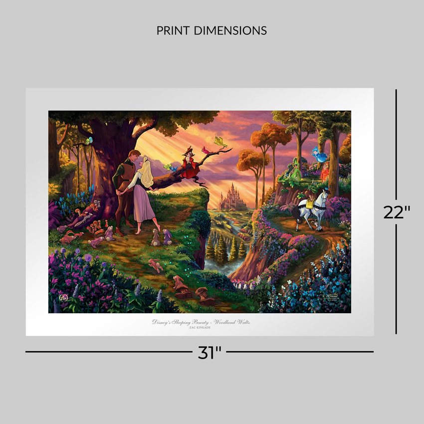 Sleeping Beautyディズニーアート Sleeping Beauty - Woodland Waltz Art Print by Art Brand Studios