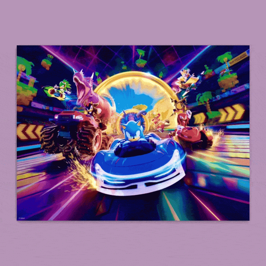 Sonic the Hedgehog Sonic Racing: CrossWorlds Official Key-Art (Holographic Foil) Art Print  View 1