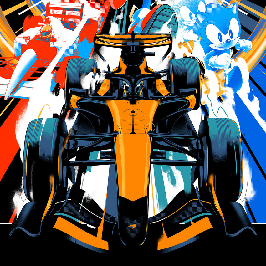 McLaren Racing X Sonic the Hedgehog 1000GP Art Print by Moor-Art