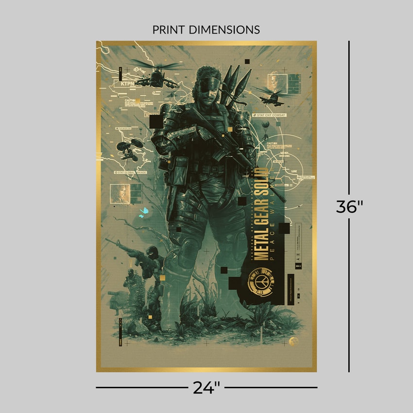 Metal Gear Solid Metal Gear Solid: Peace Walker Metallic Gold Variant Art Print  View 2