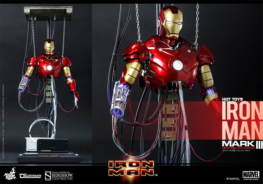Marvel Iron Man Mark III Construction Version Sixth Scale Figure  View 2