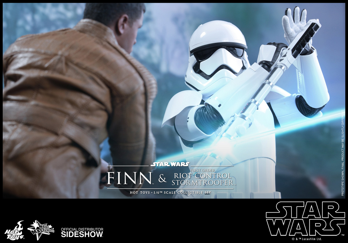 Star Wars Finn and First Order Riot Control Stormtrooper Sixth Scale Figure - Prototype Shown View 4
