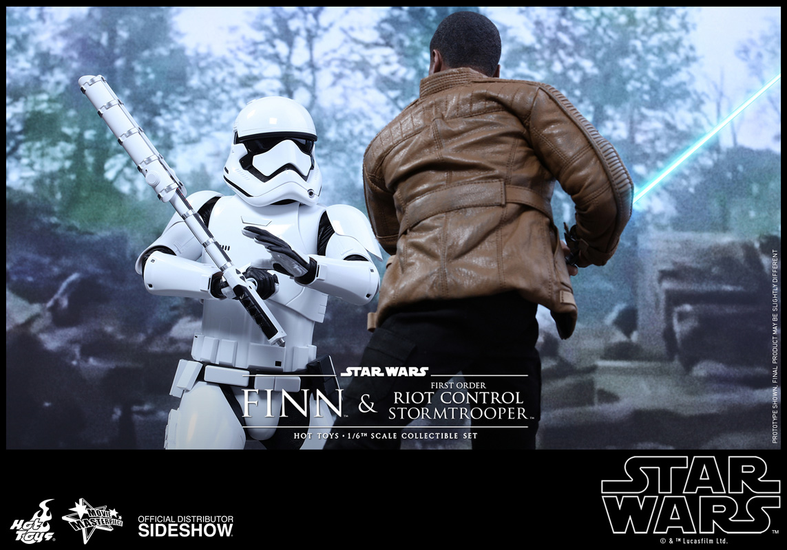 Star Wars Finn and First Order Riot Control Stormtrooper Sixth Scale Figure - Prototype Shown View 6