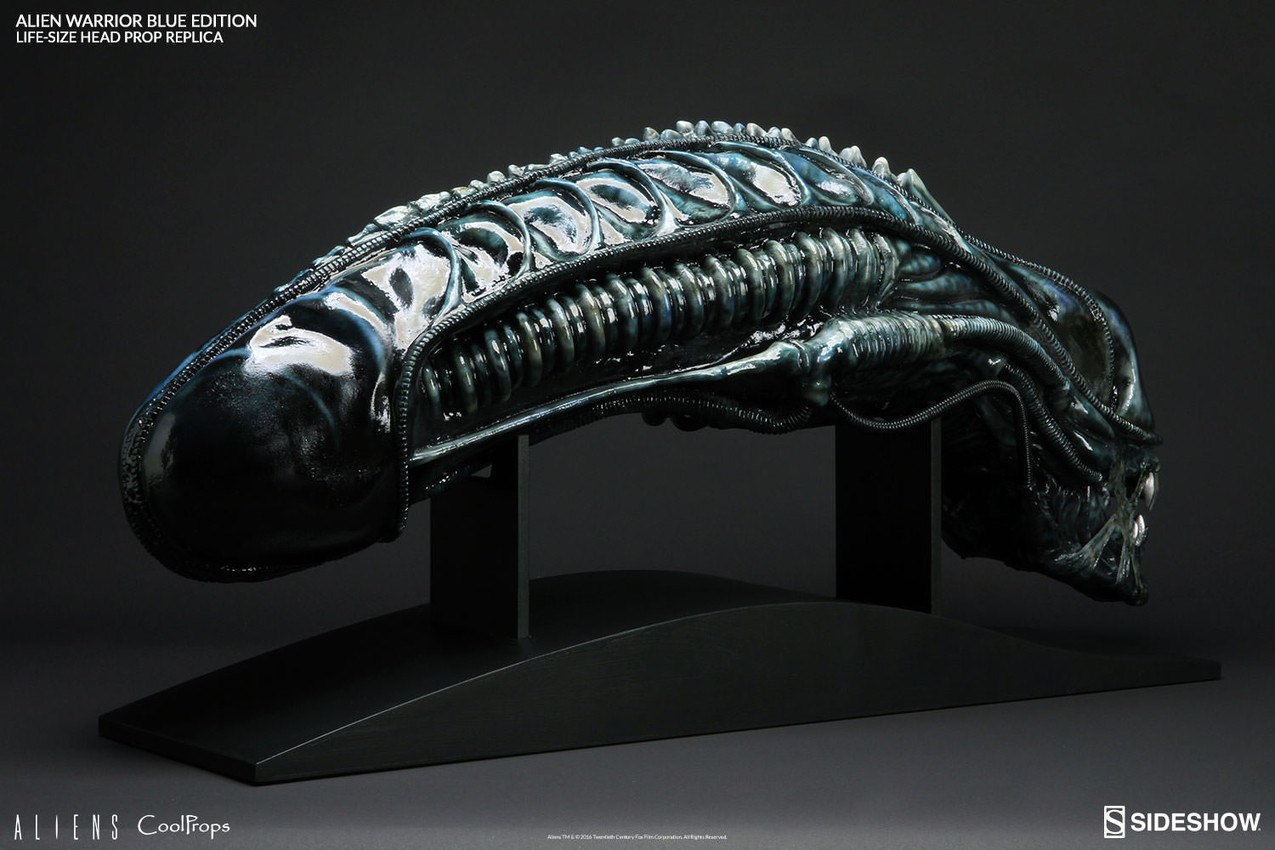 在庫処分 半額 Life-Size Edition Blue Warrior Alien Aliens Head Replic Prop エイリアン