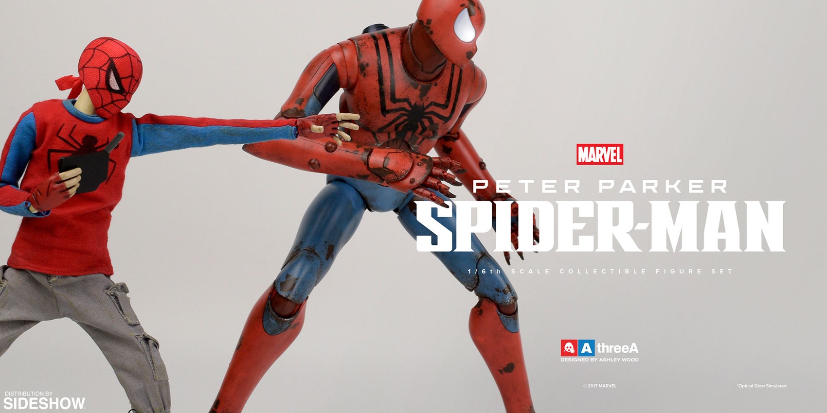 threea SpiderMan Ashleywood 1/6 フィギュア Marvel Peter Parker and Spider-man Sixth Scale Figure Set by