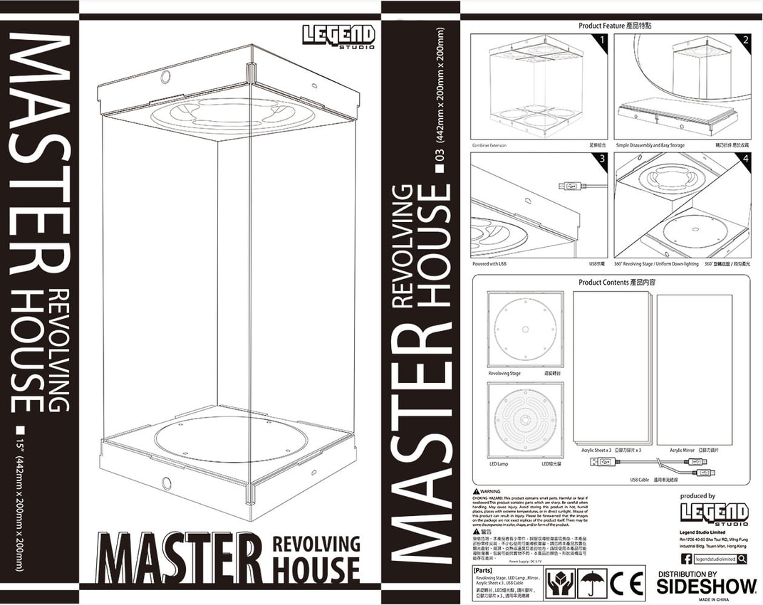 Legend Studio: Vitrine acrylique Master Light House avec éclairage