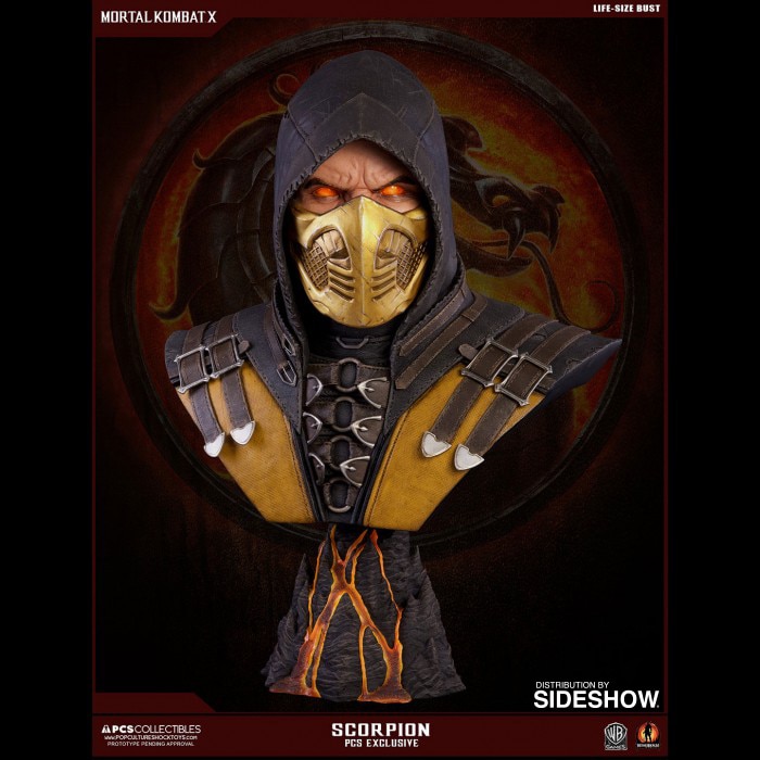 Mortal Kombat Scorpion Hellfire MKX Life-Size Bust  Exclusive Edition - Prototype Shown View 1