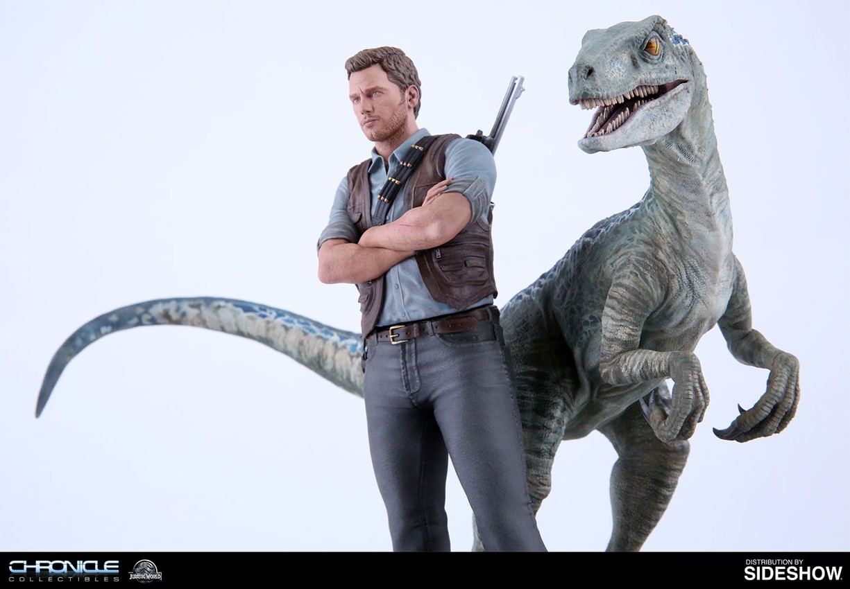Jurassic World Owen and Blue Statues - Prototype Shown View 5