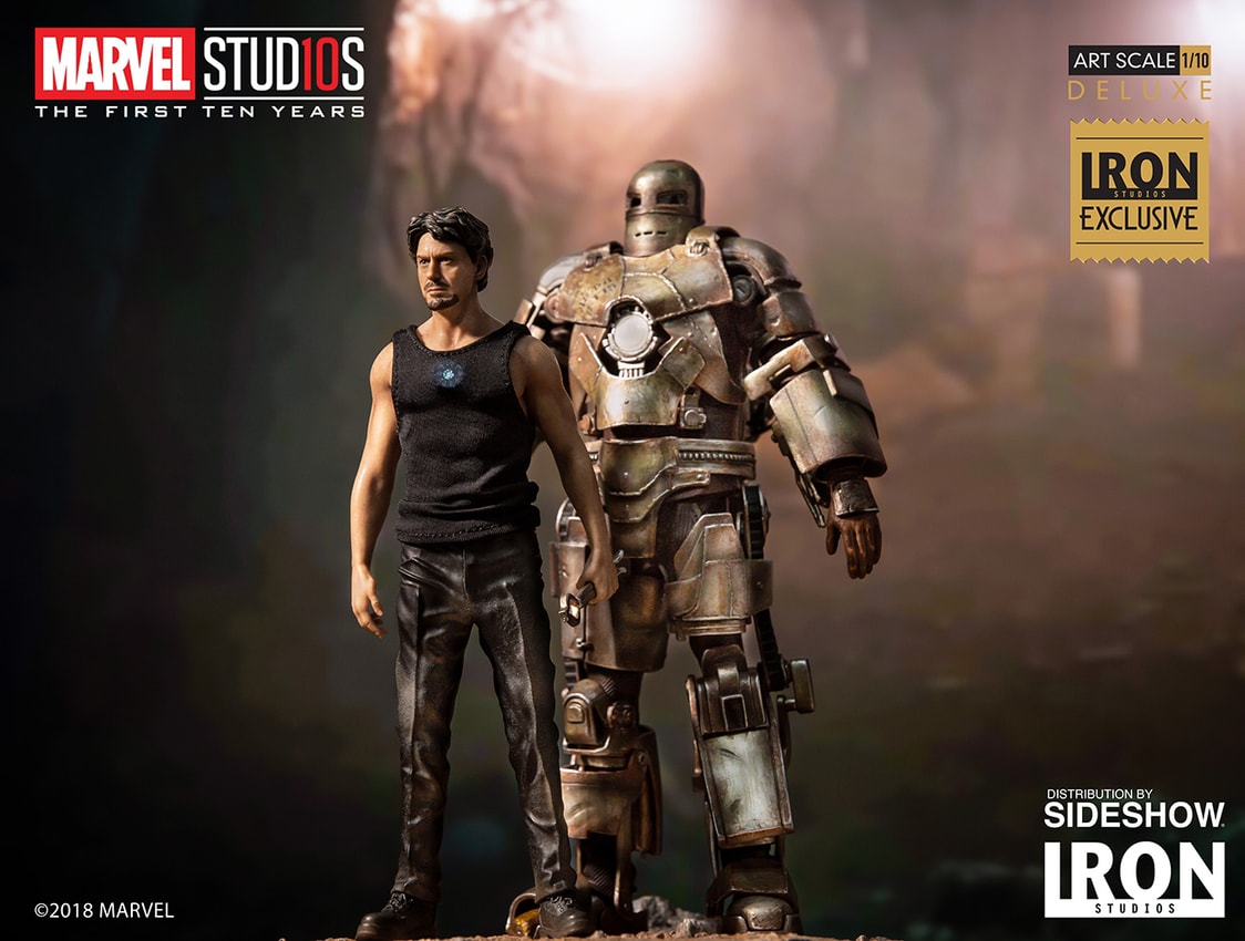 Iron Man Mark I and Tony Stark Statue | Sideshow Collectibles