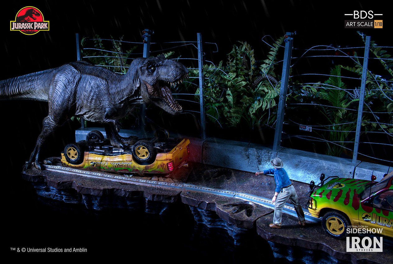 Jurassic Park T-Rex Attack Set A and Set B 1:10 Scale Statue - Prototype Shown View 1