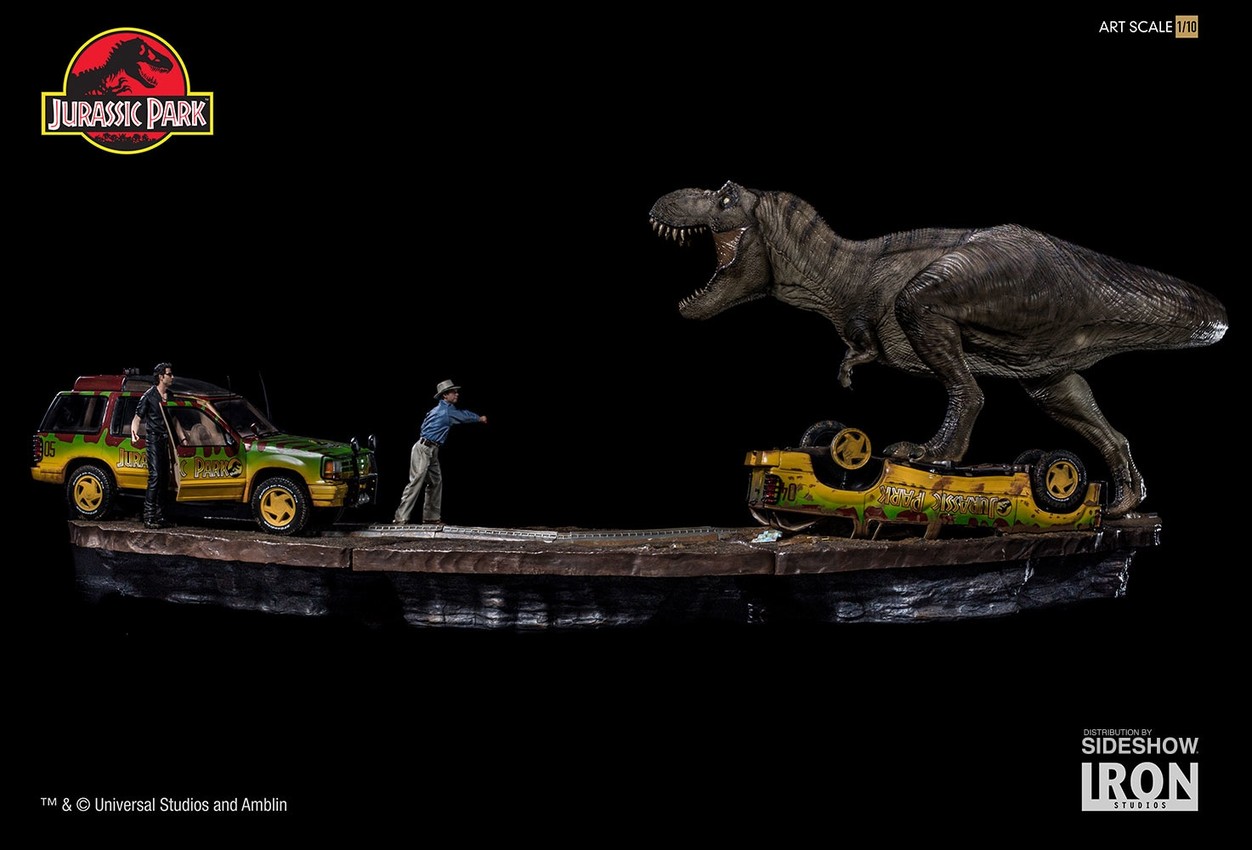 Jurassic Park T-Rex Attack Set A and Set B 1:10 Scale Statue - Prototype Shown View 3