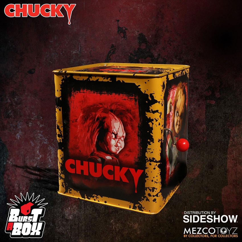 Child's Play Burst a Box Scarred Chucky Collectible Figure - Prototype Shown View 1