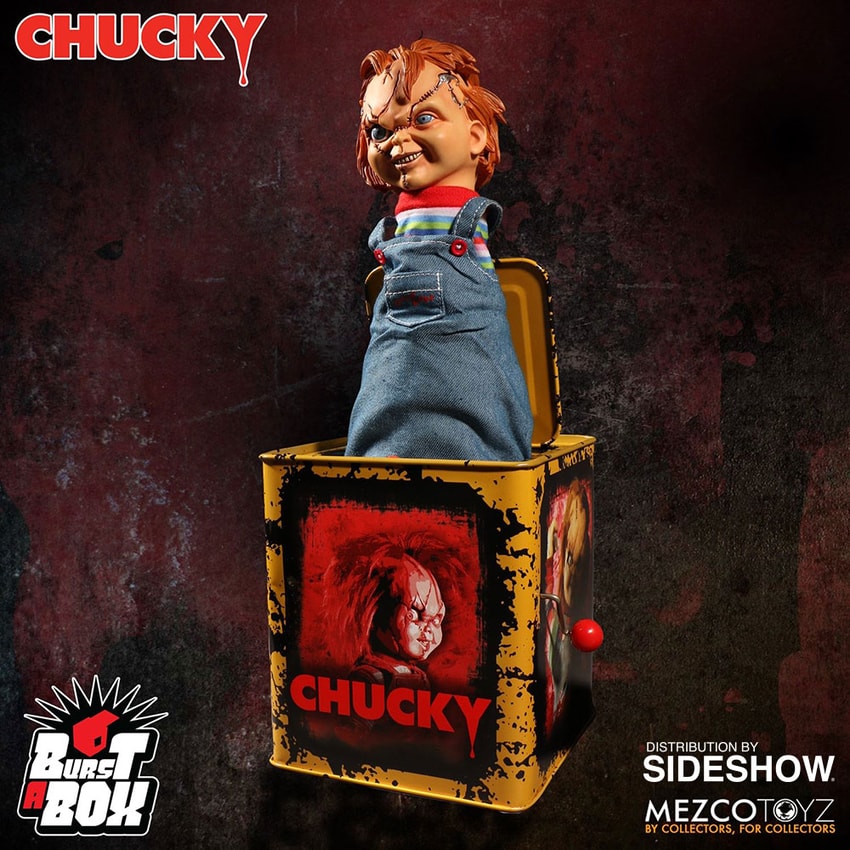 Child's Play Burst a Box Scarred Chucky Collectible Figure - Prototype Shown View 2