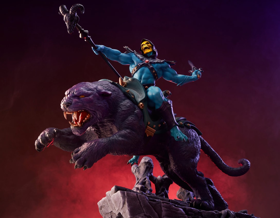 Masters of the Universe Skeletor & Panthor Classic Deluxe Sixth Scale Maquette - Prototype Shown View 6