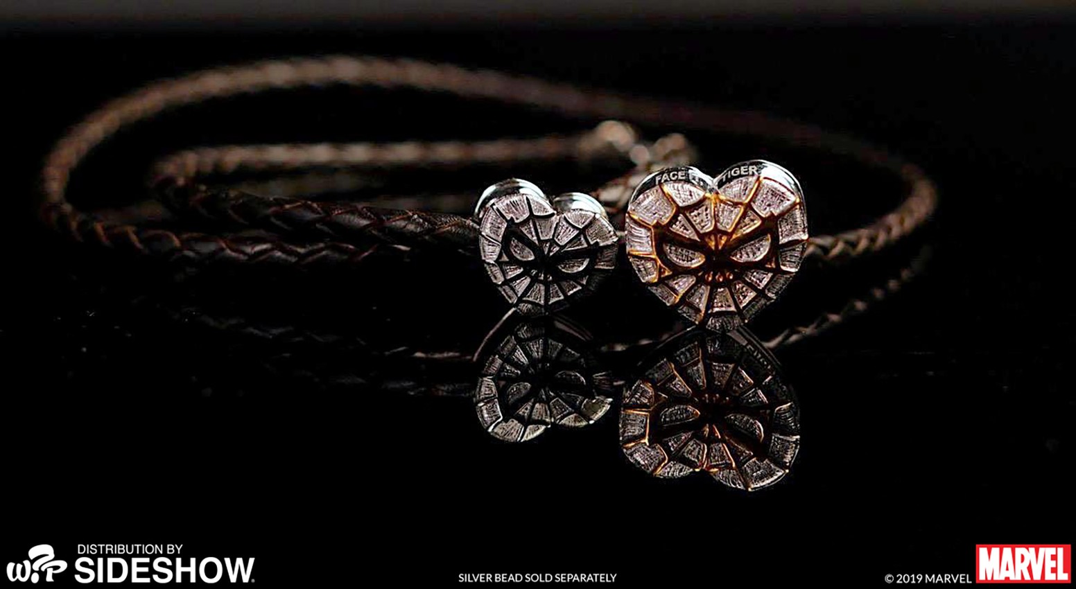 Marvel Spider-Heart Silver and Gold Bead - Large Jewelry - Prototype Shown View 1
