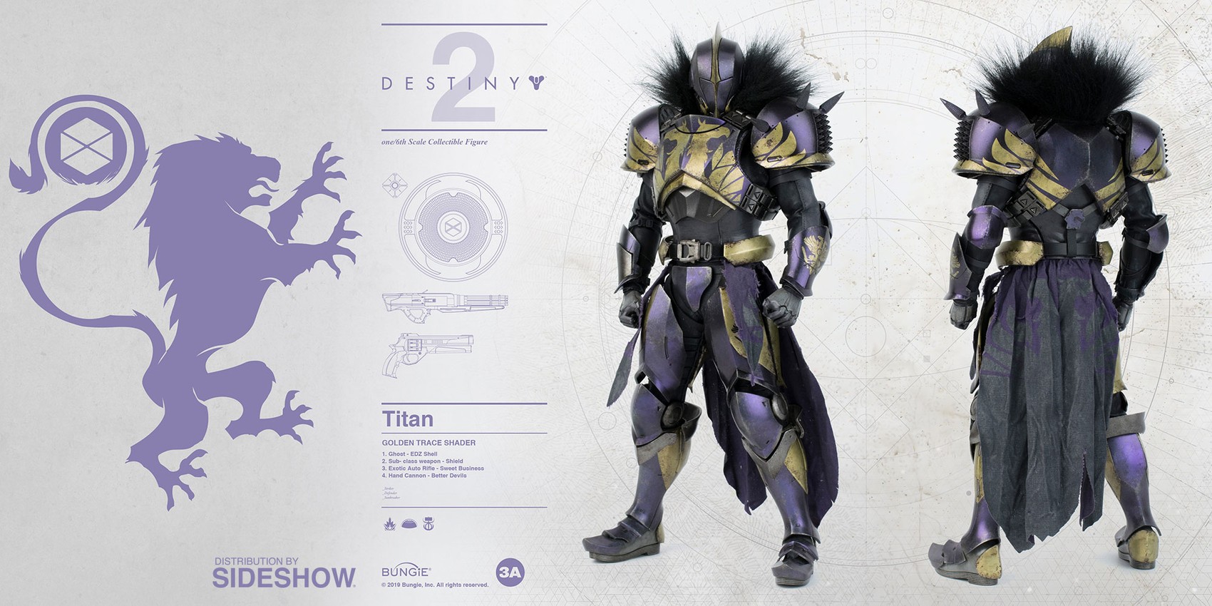 Destiny Titan (Golden Trace Shader) Sixth Scale Figure - Prototype Shown View 1