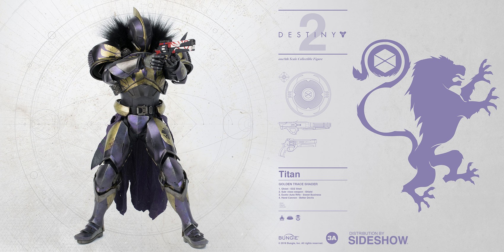 Destiny 2 Titan Golden Trace Shader Sixth Scale Collectible