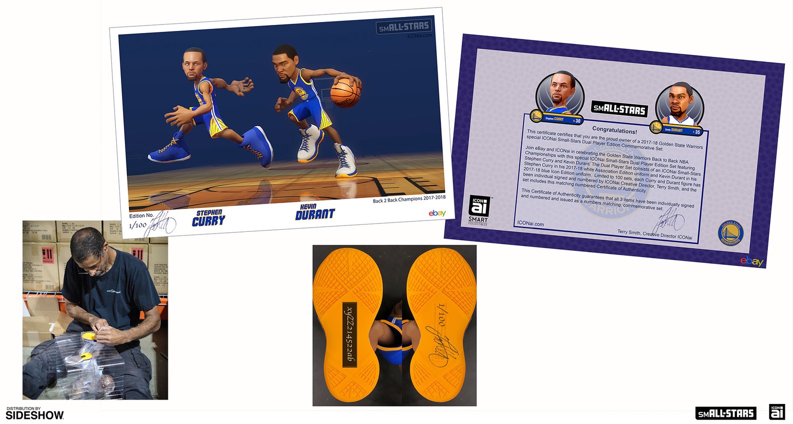 Stephen Curry and Kevin Durant Small Stars Figure Set Sideshow