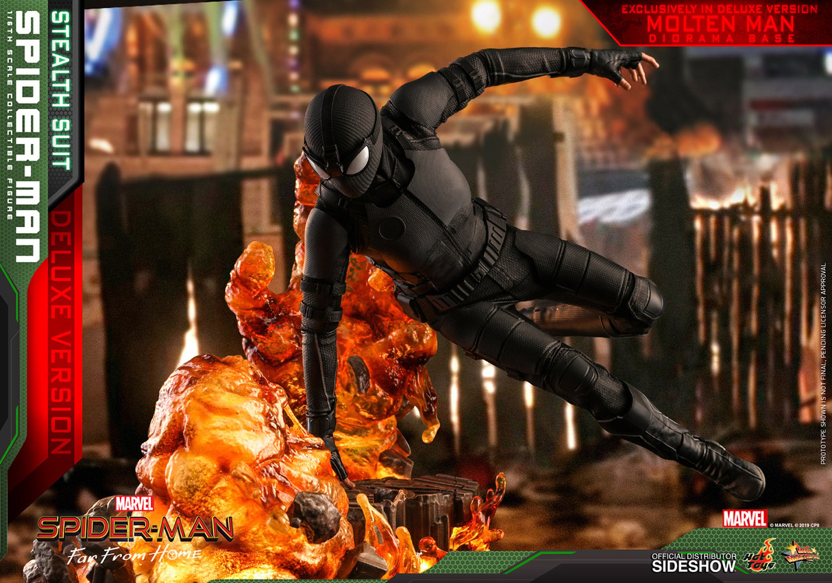 Marvel Spider-Man (Stealth Suit) Deluxe Version Sixth Scale Figure - Prototype Shown View 1