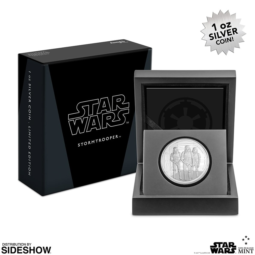 Star Wars Stormtrooper Silver Coin Silver Collectible - Prototype Shown View 4