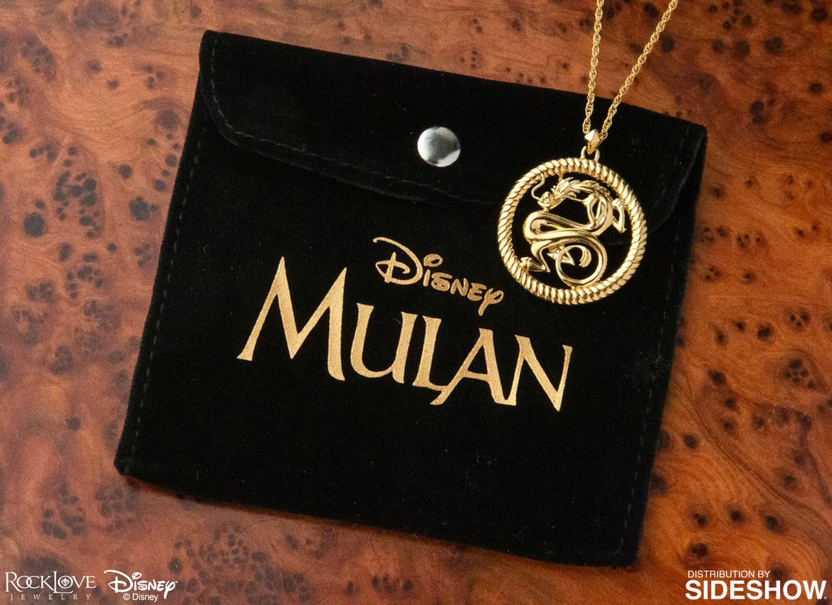 Disney Mushu Medallion (Gold) Necklace Jewelry - Prototype Shown View 3