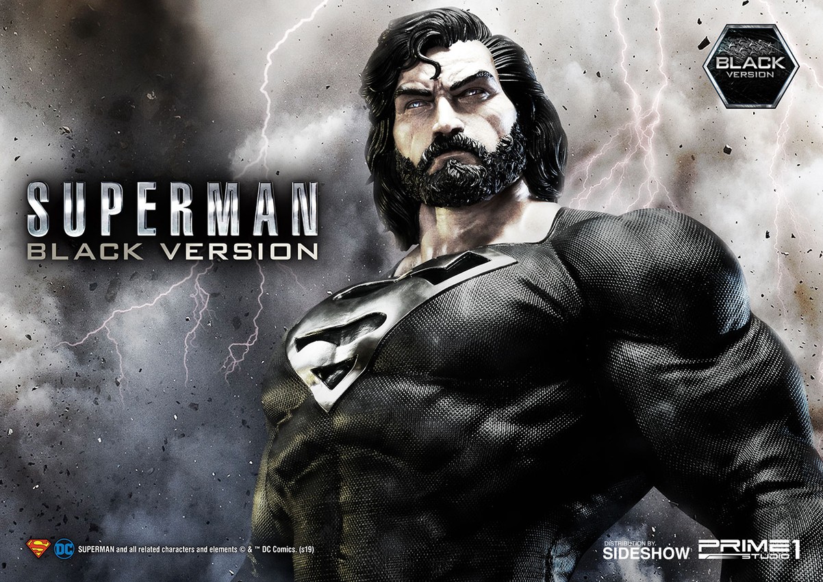 スーパーマン ファブリックケープエディションPrime1 studio 1/3 Superman Black Suit Version Statue | Sideshow Collectibles