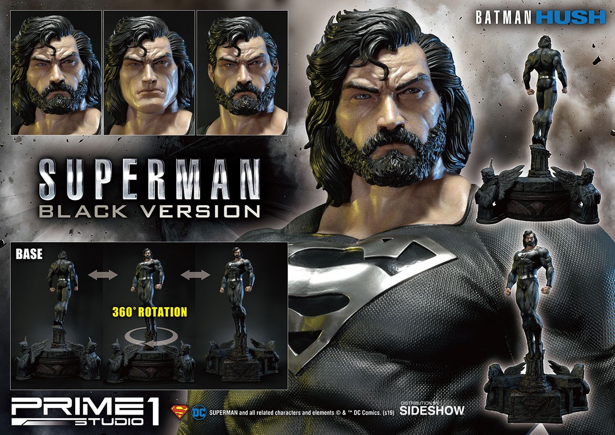 スーパーマン ファブリックケープエディションPrime1 studio 1/3 Superman Black Suit Version Statue | Sideshow Collectibles