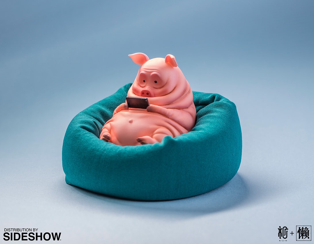 Lazy Family Pig Figurine - Prototype Shown View 1