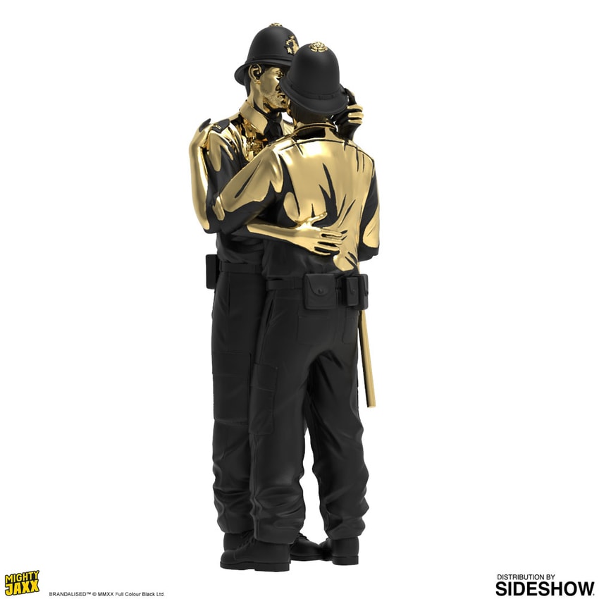 Kissing Coppers (Gold Rush Edition) Polystone Statue by