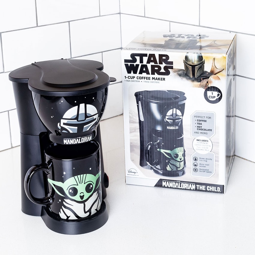 The Mandalorian Inline Single Cup Coffee Maker with Mug- Prototype Shown View 1