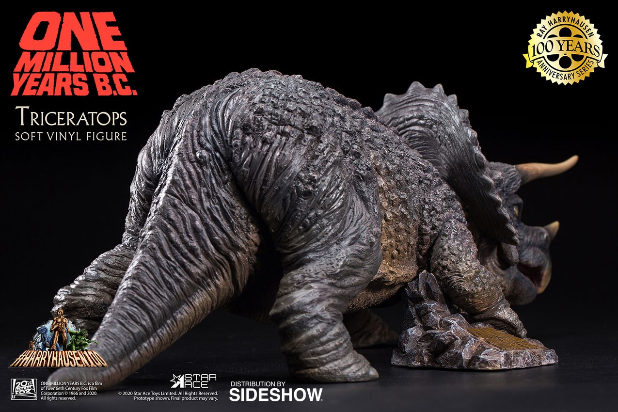 One Million Years B.C. Triceratops & Loana Vinyl Statue - Prototype Shown View 3