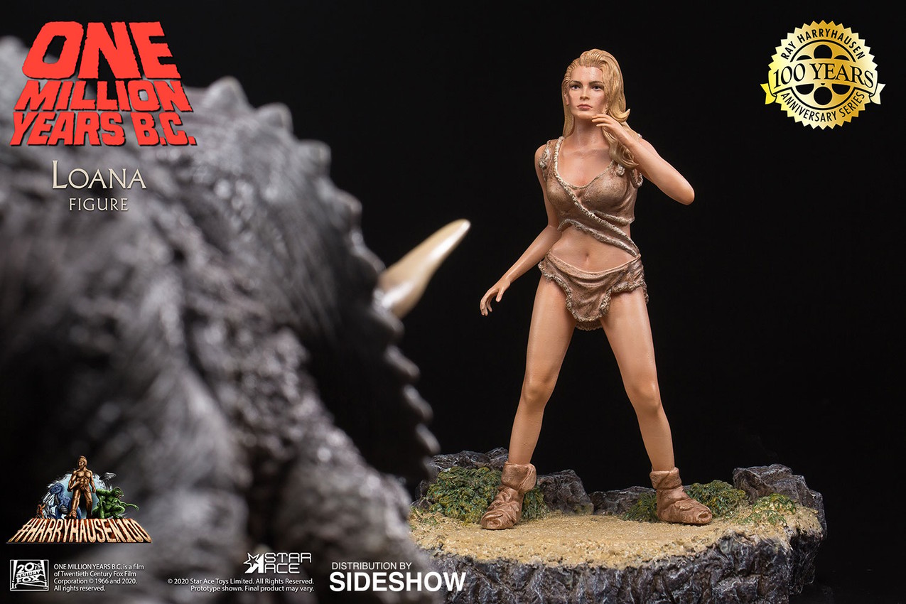 One Million Years B.C. Triceratops & Loana Vinyl Statue - Prototype Shown View 6