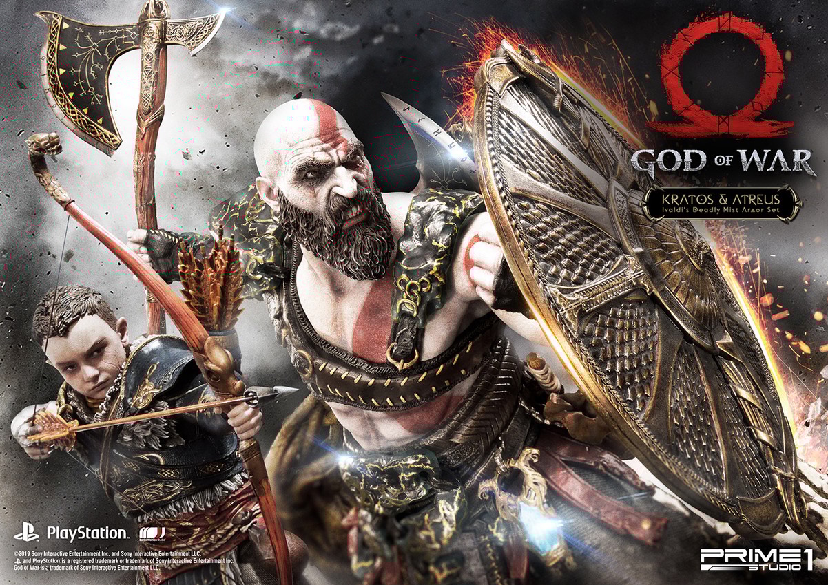Kratos & Atreus Ivaldi's Deadly Mist Armor Set Collector Edition - Prototype Shown View 1