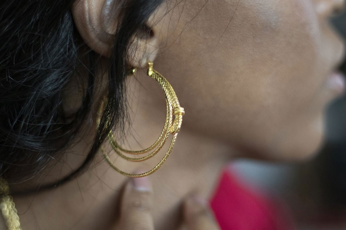 DC Comics Wonder Woman Lasso Hoop Earrings (Gold) Jewelry - Prototype Shown View 1
