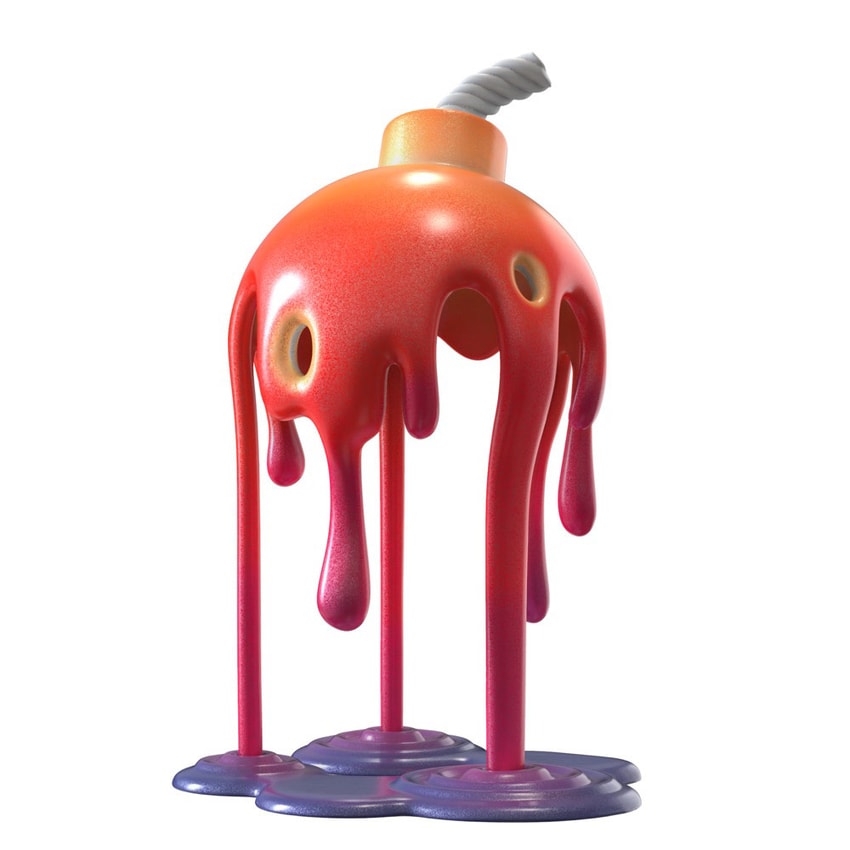 HEAD-BURN 溶岩 Ver. アメイジング賞 Melting Bomb (Infrared Edition) Polystone Statue by Jason Freeny