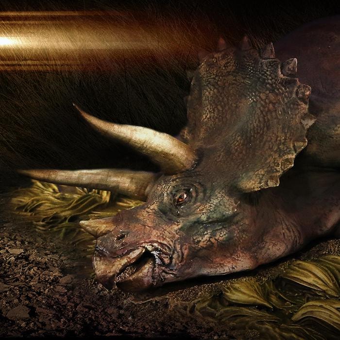 Jurassic Park Sick Triceratops Statues - Prototype Shown View 1