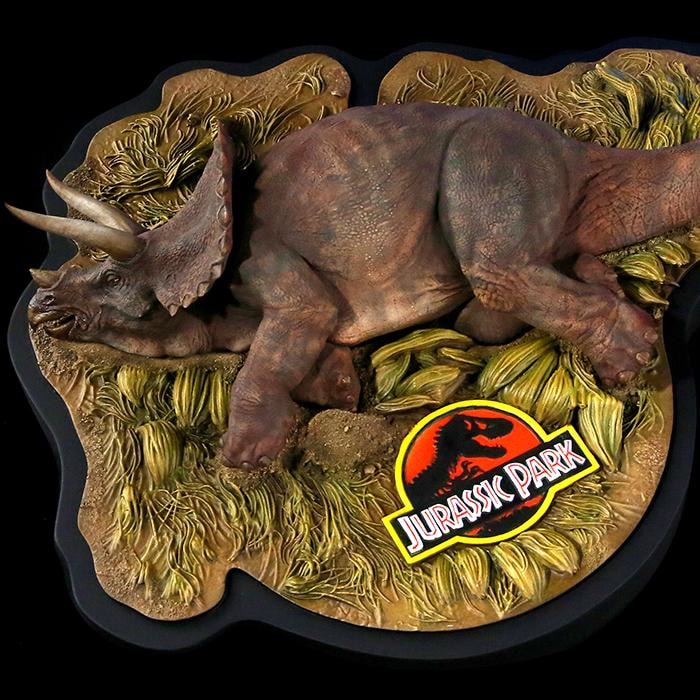 Jurassic Park Sick Triceratops Statues - Prototype Shown View 2