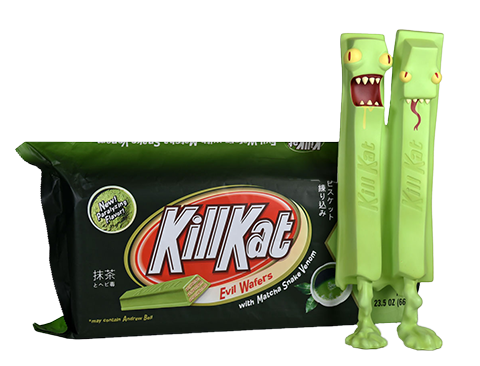 O-No Food Company King Kill Kat - Matcha Snake Venom Vinyl Collectible - Prototype Shown View 6