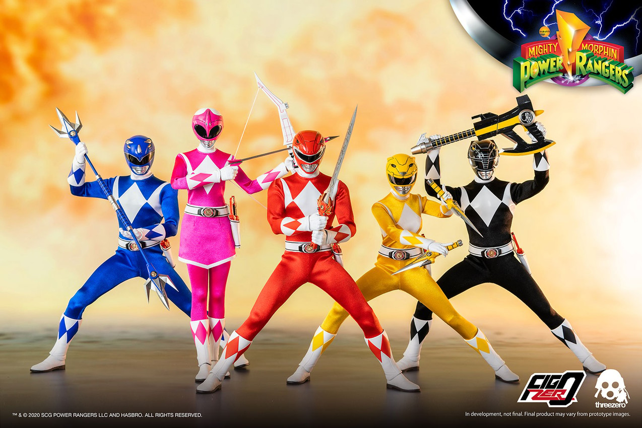 Mighty Morphin Power Rangers Core Rangers + Green Ranger Six Pack ...