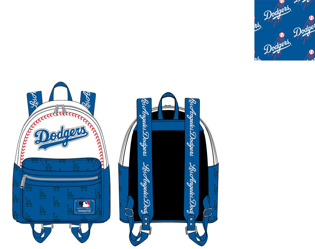 MLB Los Angeles Dodgers Baseball Seam Stitch Mini Backpack