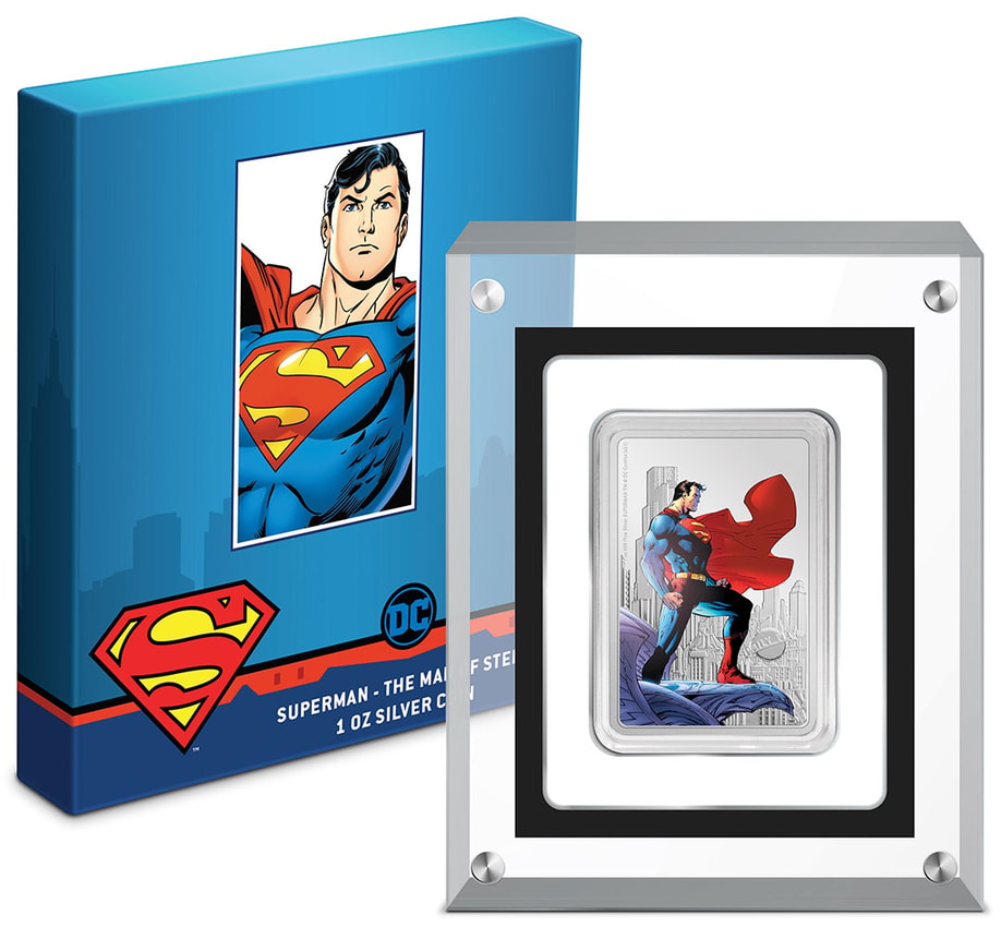 シルバーエイジ スーパーマン スタチュー MANOFSTEEL Superman: The Man of Steel 1oz Silver Coin by New Zealand Mint