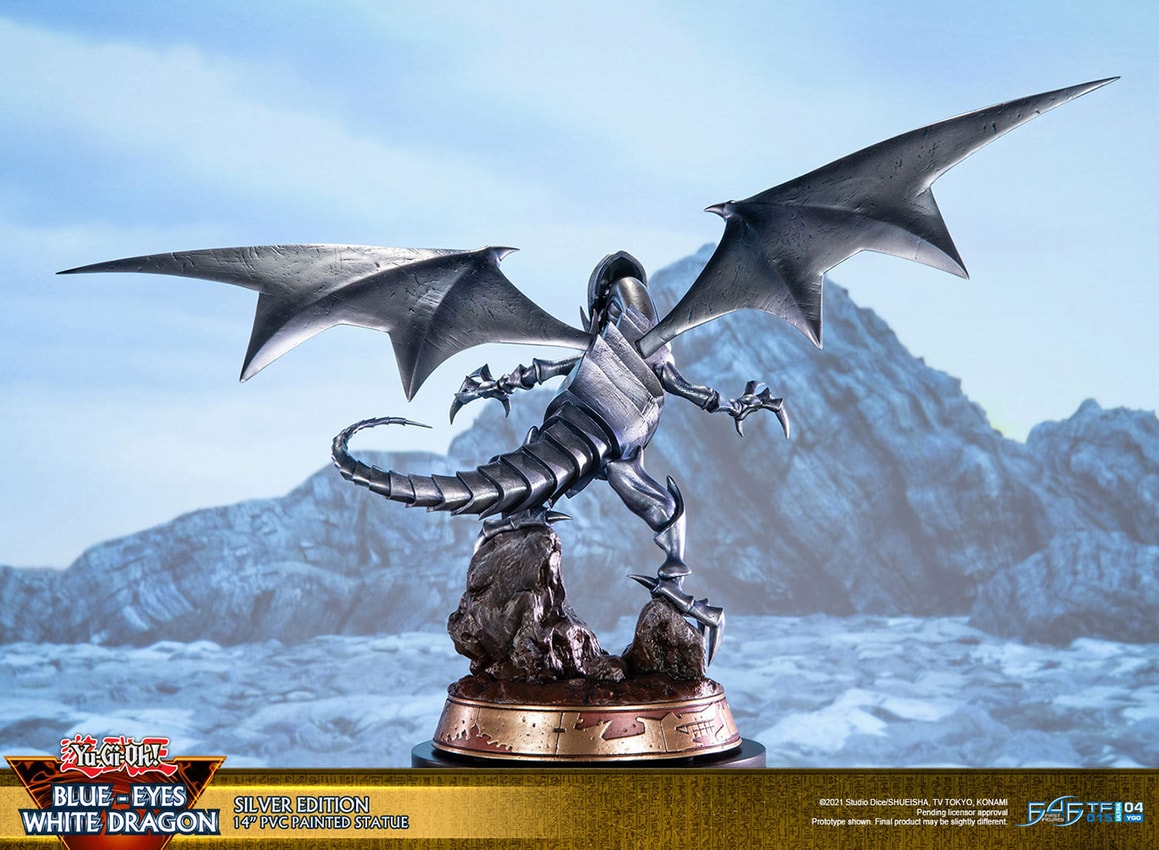 Yu-Gi-Oh! Blue-Eyes White Dragon (Silver Variant) Statues - Prototype Shown View 4