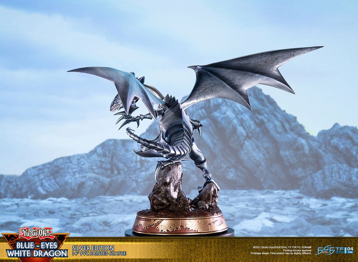 Yu-Gi-Oh! Blue-Eyes White Dragon (Silver Variant) Statues - Prototype Shown View 5
