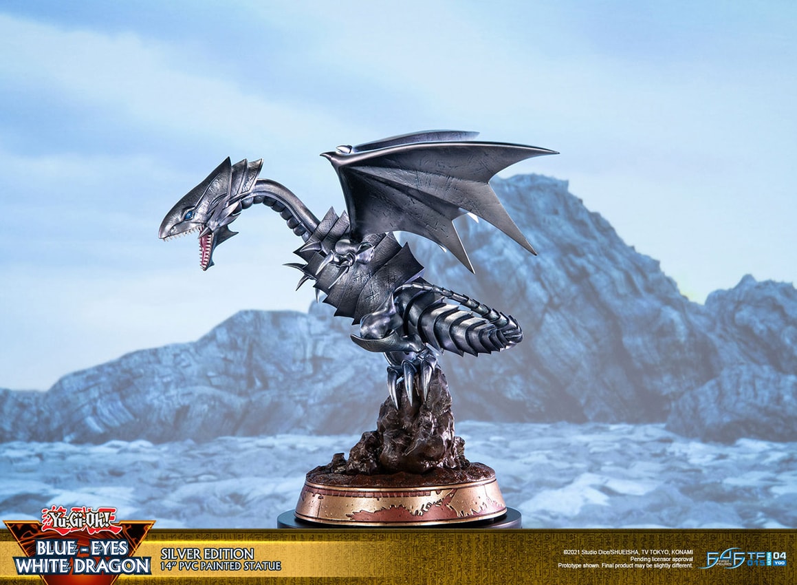 Yu-Gi-Oh! Blue-Eyes White Dragon (Silver Variant) Statues - Prototype Shown View 6