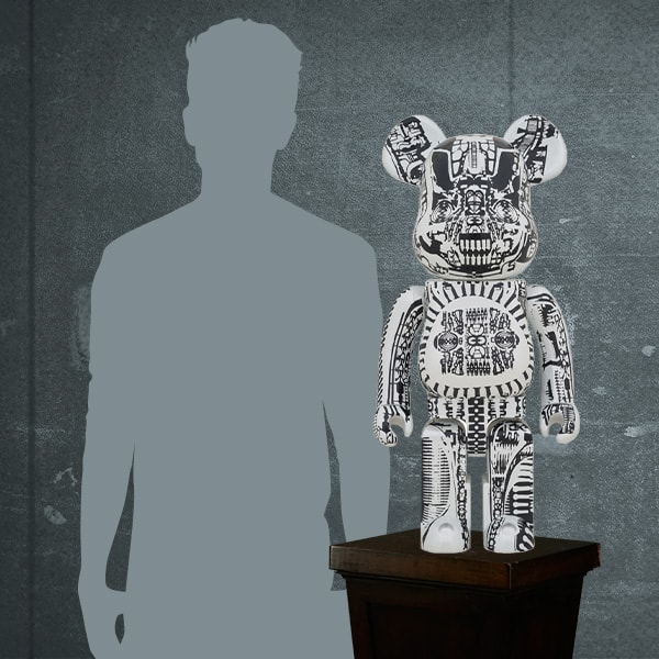 H.R. Giger Be@rbrick H.R. Giger (White Chrome Version) 1000% Bearbrick - Prototype Shown View 2