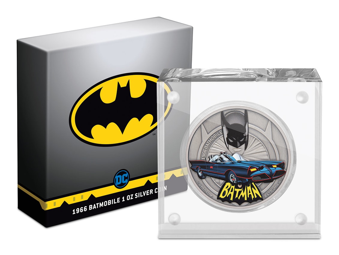 1966 Batmobile 1oz Silver Coin by New Zealand Mint | Sideshow 1966 Batmobile 1oz Silver Coin by New Zealand Mint | Sideshow