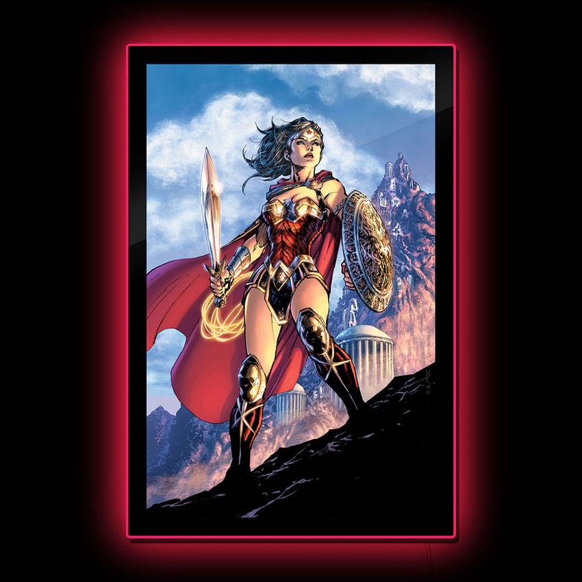 LED Comic Cover | Sideshow Poster Woman Wonder Collectibles Sign